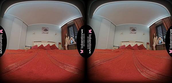  Solo college gal, Atisha is masturbating at home, in VR
